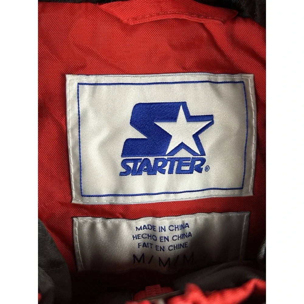 Vintage Starter NBA Atlanta Hawks Retro Logo Mens M Embroidered Half-Zip Jacket